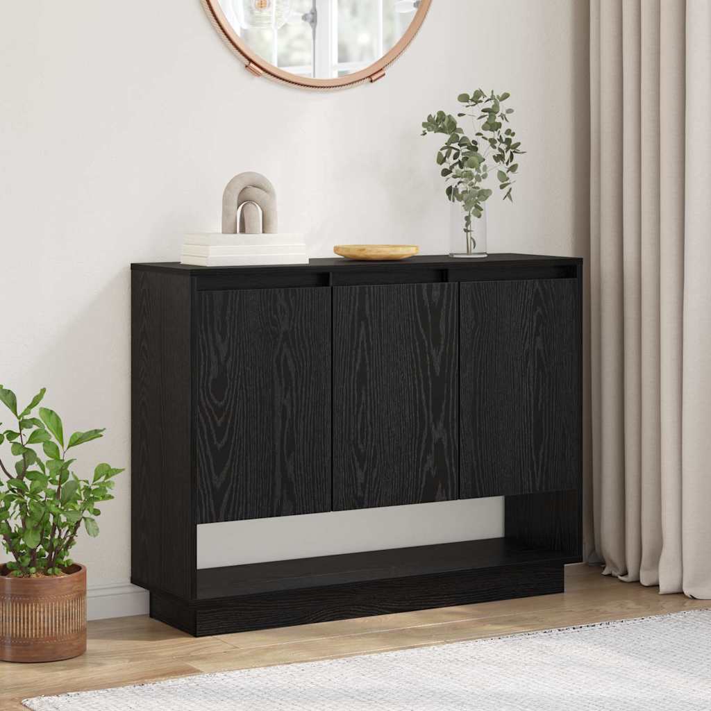 Skjenk Svart Eik med hylle med dør 97 x 29 x 75 cm