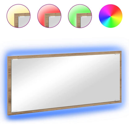Baderomsspeil Artisan eik Konstruert tre, Glass 90 x 8.5 x 37 cm