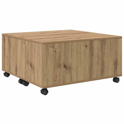 Salongbord Sofabord Artisan Eik med hjul 75 x 75 x 38 cm