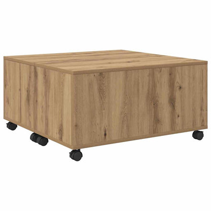Salongbord Sofabord Artisan Eik med hjul 75 x 75 x 38 cm
