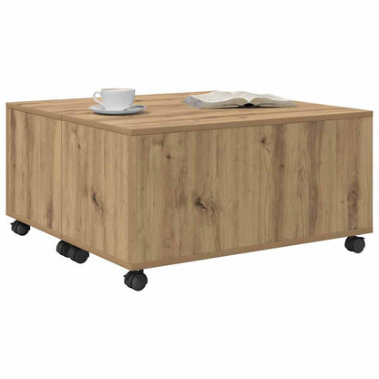 Salongbord Sofabord Artisan Eik med hjul 75 x 75 x 38 cm