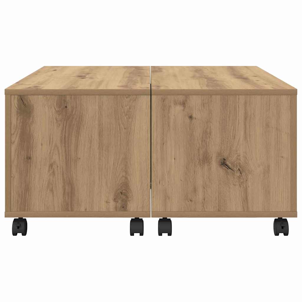 Salongbord Sofabord Artisan Eik med hjul 75 x 75 x 38 cm