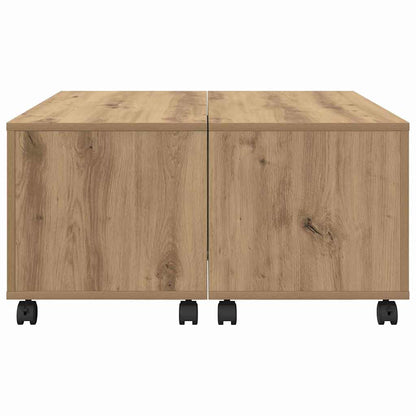 Salongbord Sofabord Artisan Eik med hjul 75 x 75 x 38 cm