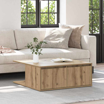 Kaffebord med skuff artisan eik 80 x 80 x 31 cm Konstruert tre