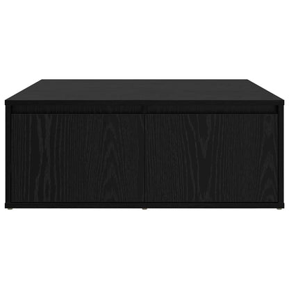 Kaffebord med skuff Svart eik 80 x 80 x 31 cm Konstruert tre