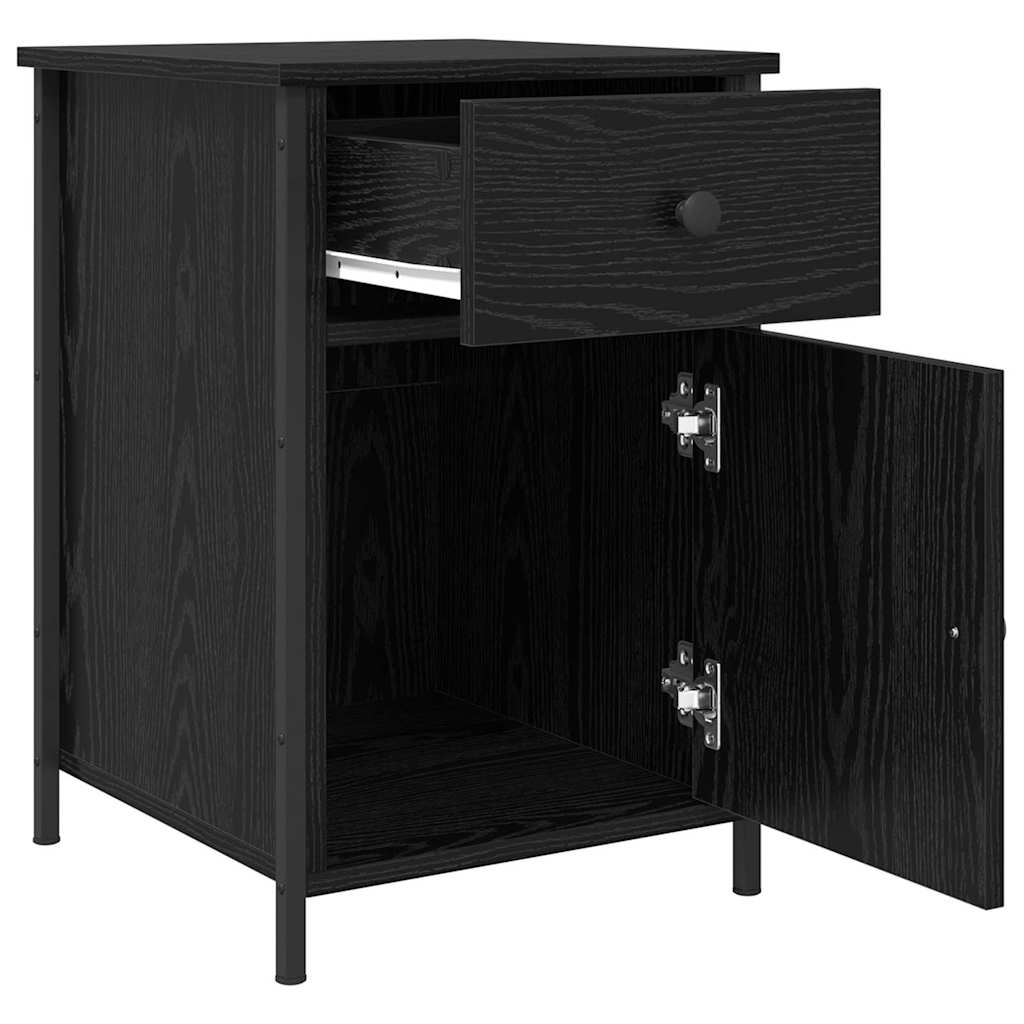 Nattbordskap 2 pcs Svart Eik 40 x 42 x 60 cm Konstruert tre