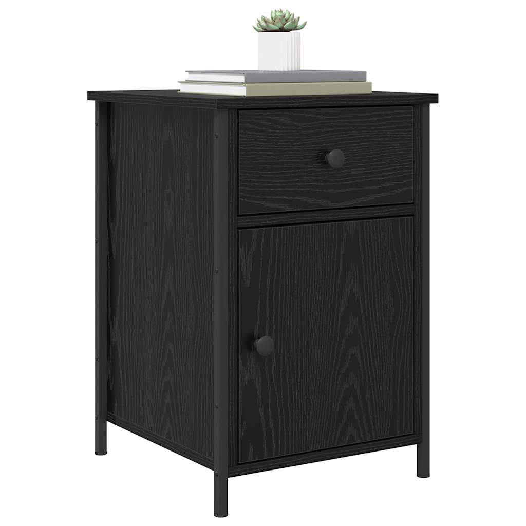 Nattbordskap 2 pcs Svart Eik 40 x 42 x 60 cm Konstruert tre