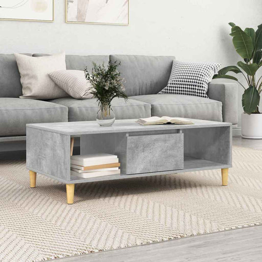 Salongbord Sofabord Betonggrå med lagring med dør 103.5 x 60 x 35 cm