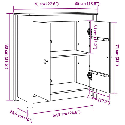 Skjenk Brun 70 x 35 x 80 cm Massiv furu tre