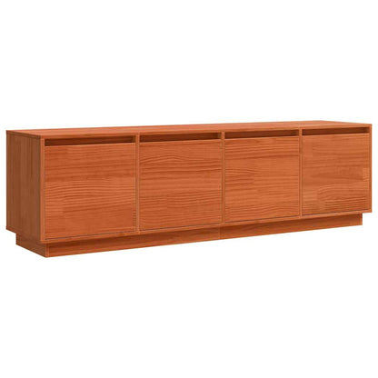 TV-Møbel Tre TV-skap med lagring med dør Brun 156 x 37 x 45 cm Massiv furu tre