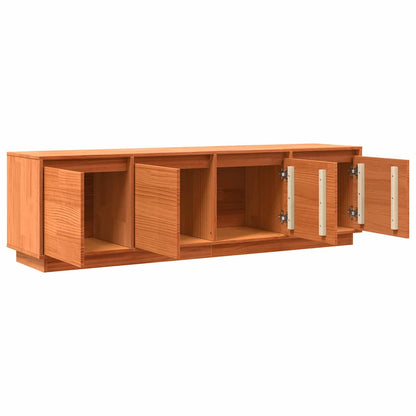 TV-Møbel Tre TV-skap med lagring med dør Brun 156 x 37 x 45 cm Massiv furu tre