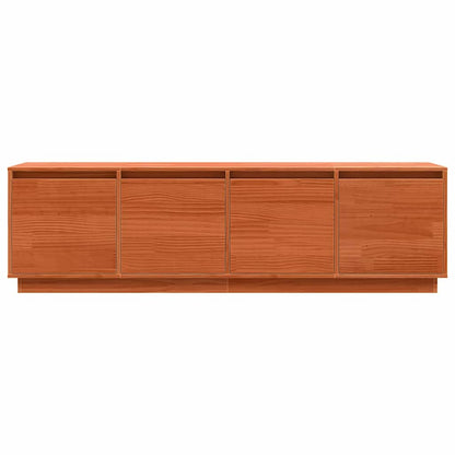 TV-Møbel Tre TV-skap med lagring med dør Brun 156 x 37 x 45 cm Massiv furu tre