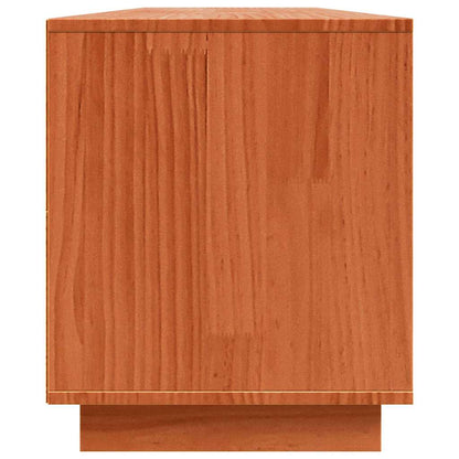 TV-Møbel Tre TV-skap med lagring med dør Brun 156 x 37 x 45 cm Massiv furu tre