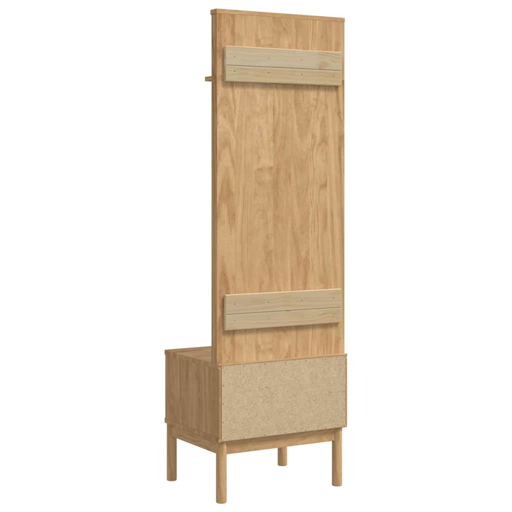 Hallmøbel FLORO Vokset Brun 50 x 40 x 158 cm Massiv furu