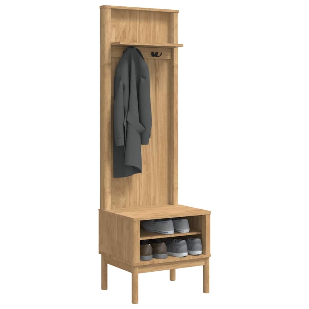 Hallmøbel FLORO Vokset Brun 50 x 40 x 158 cm Massiv furu