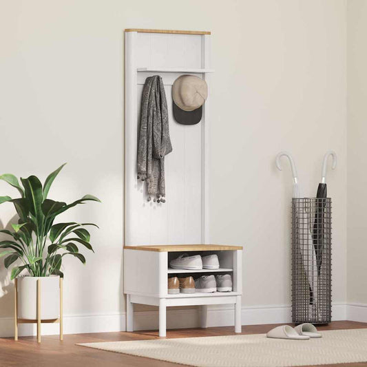 Hallmøbel med hylle FLORO Hvit 50 x 40 x 158 cm Massiv furu