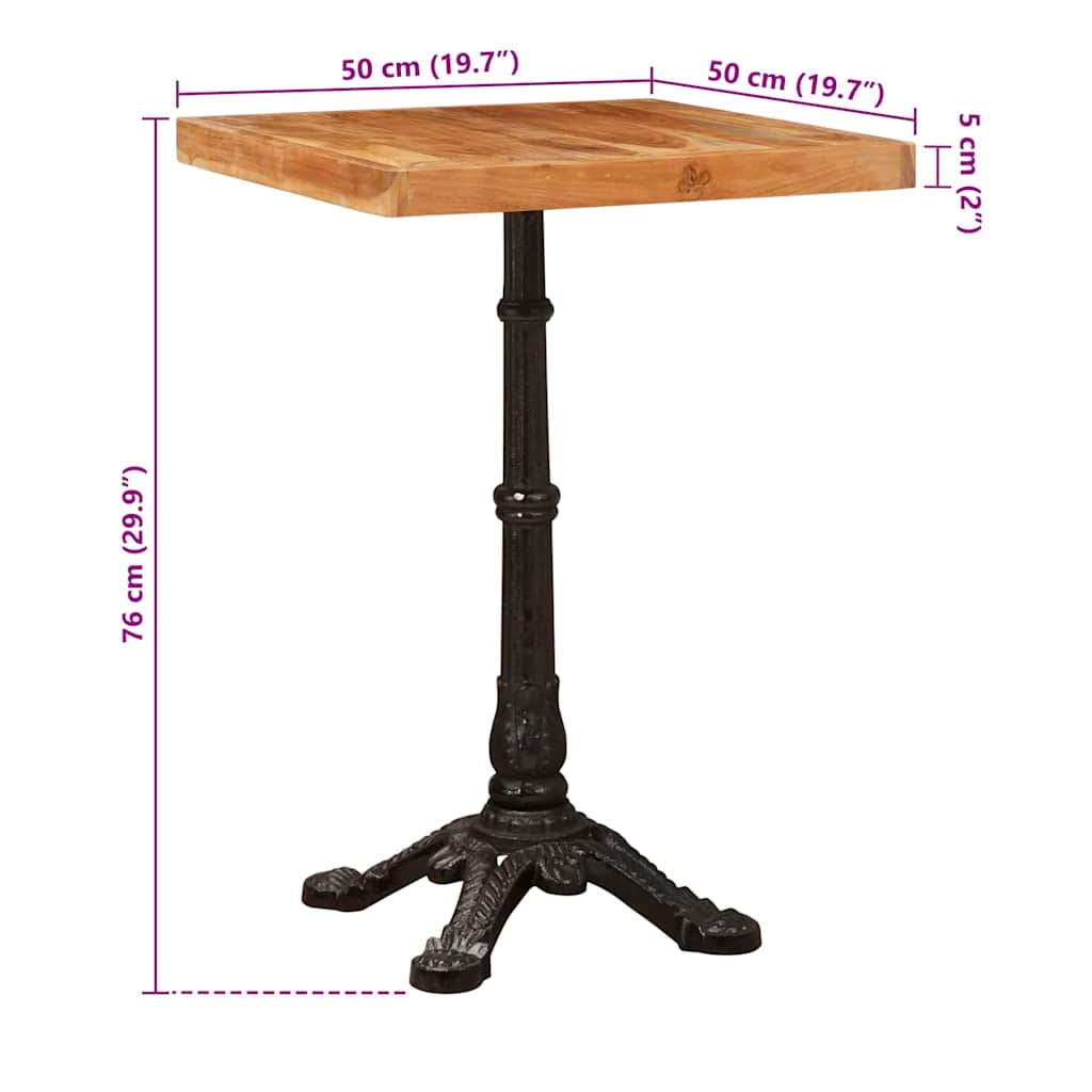 Bistrobord Brun 50 x 50 x 76 cm heltre akasie