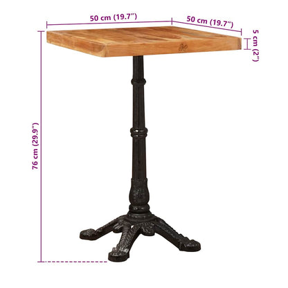 Bistrobord Brun 50 x 50 x 76 cm heltre akasie