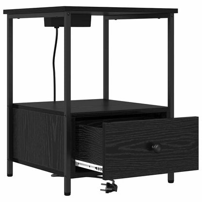 Nattbordskap 2 pcs Svart Eik 42 x 41 x 56 cm Konstruert tre