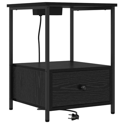 Nattbordskap 2 pcs Svart Eik 42 x 41 x 56 cm Konstruert tre