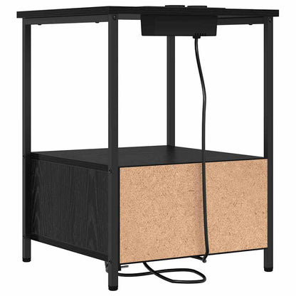 Nattbordskap 2 pcs Svart Eik 42 x 41 x 56 cm Konstruert tre