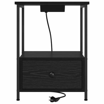 Nattbordskap 2 pcs Svart Eik 42 x 41 x 56 cm Konstruert tre