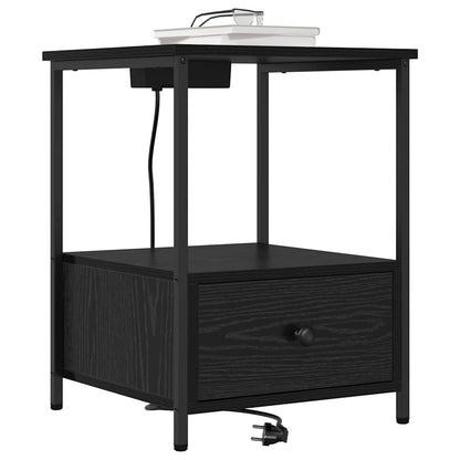 Nattbordskap 2 pcs Svart Eik 42 x 41 x 56 cm Konstruert tre