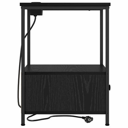 Nattbordskap 2 pcs Svart Eik 42 x 41 x 56 cm Konstruert tre