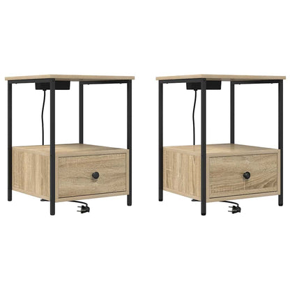 Nattbordskap 2 pcs Sonoma eik 42 x 41 x 56 cm Konstruert tre