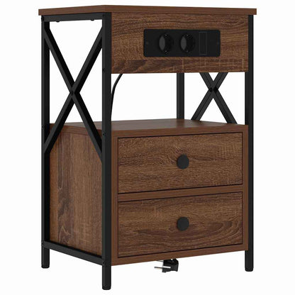 Nattbord Sengbord Brun Eik med skuff 40 x 31 x 60 cm