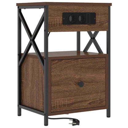 Nattbord Sengbord Brun Eik med skuff 40 x 31 x 60 cm