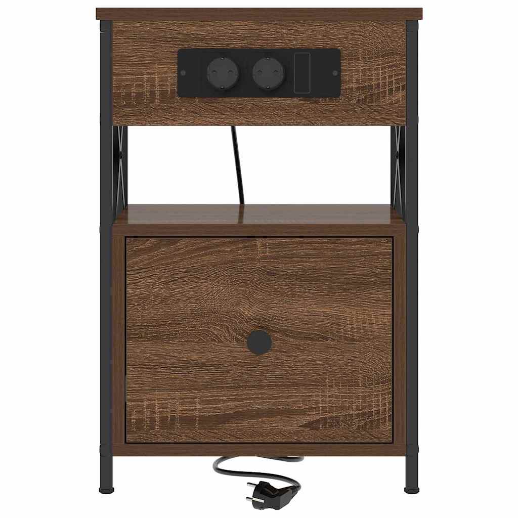 Nattbord Sengbord Brun Eik med skuff 40 x 31 x 60 cm