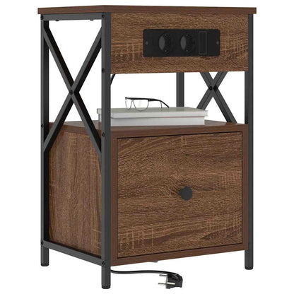Nattbord Sengbord Brun Eik med skuff 40 x 31 x 60 cm