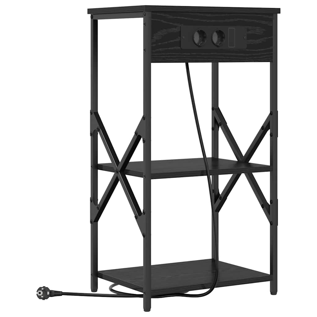 Nattbordskap 2 pcs Svart Eik 41 x 31 x 76 cm Konstruert tre