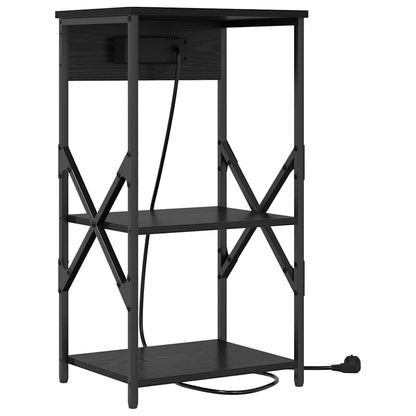 Nattbordskap 2 pcs Svart Eik 41 x 31 x 76 cm Konstruert tre