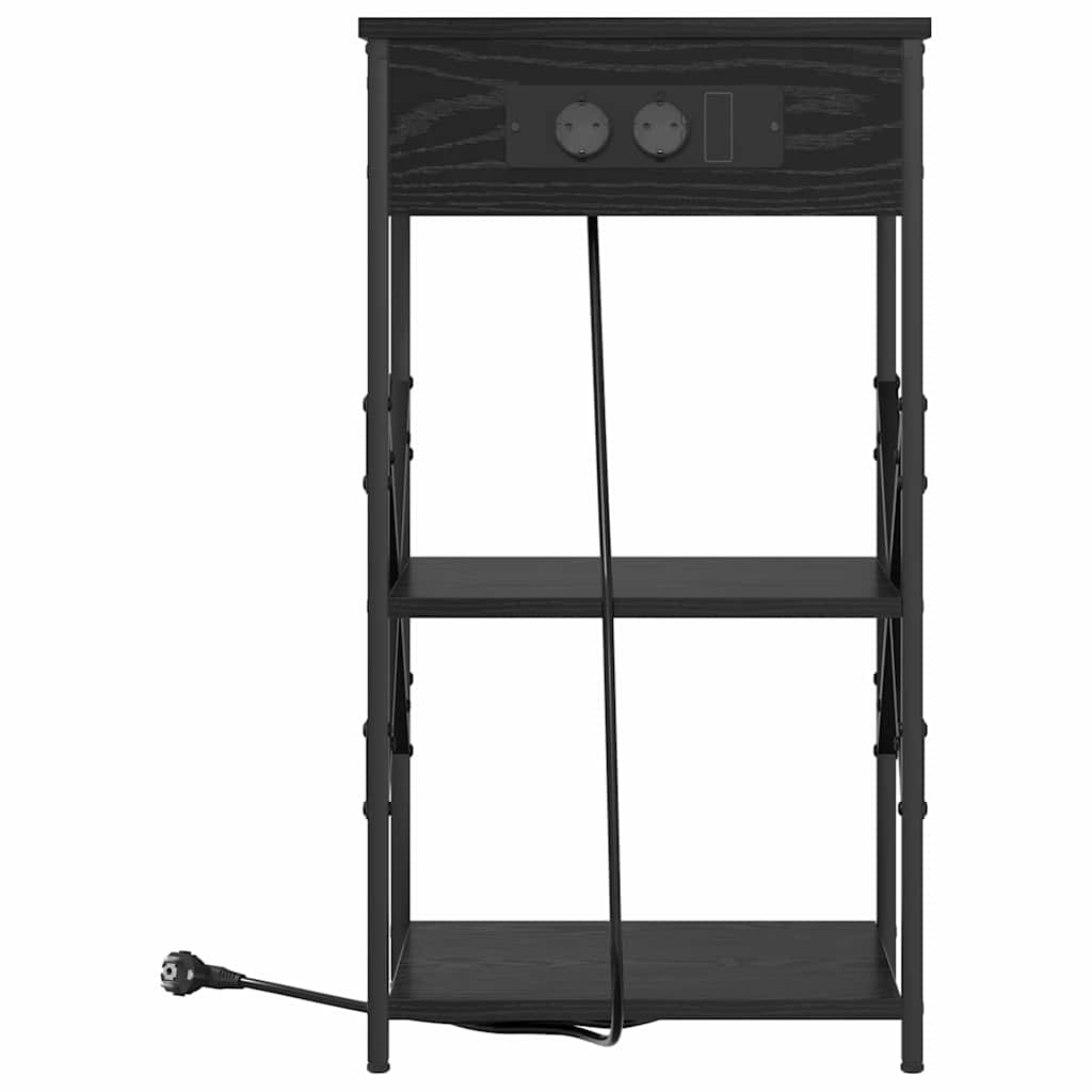 Nattbordskap 2 pcs Svart Eik 41 x 31 x 76 cm Konstruert tre