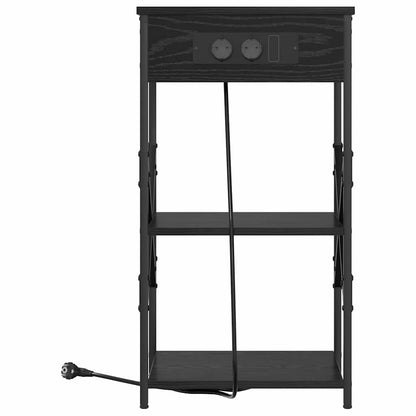 Nattbordskap 2 pcs Svart Eik 41 x 31 x 76 cm Konstruert tre