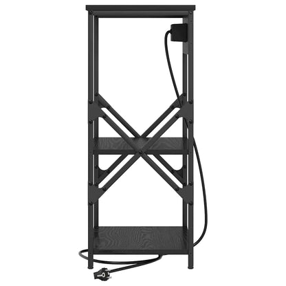 Nattbordskap 2 pcs Svart Eik 41 x 31 x 76 cm Konstruert tre