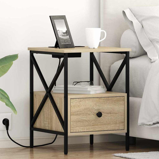 Nattbord Sengbord Sonoma Eik 41.5 x 40.5 x 55 cm