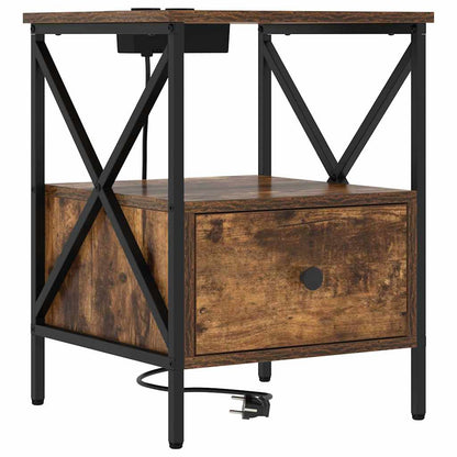 Nattbord Sengbord Røkt Eik 41.5 x 40.5 x 55 cm