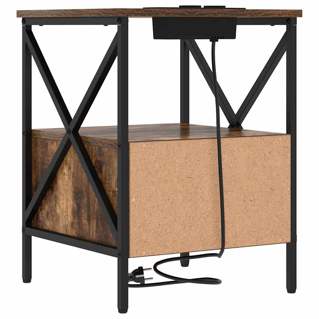 Nattbord Sengbord Røkt Eik 41.5 x 40.5 x 55 cm