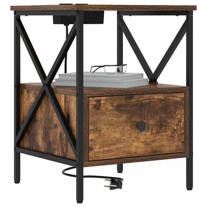 Nattbord Sengbord Røkt Eik 41.5 x 40.5 x 55 cm