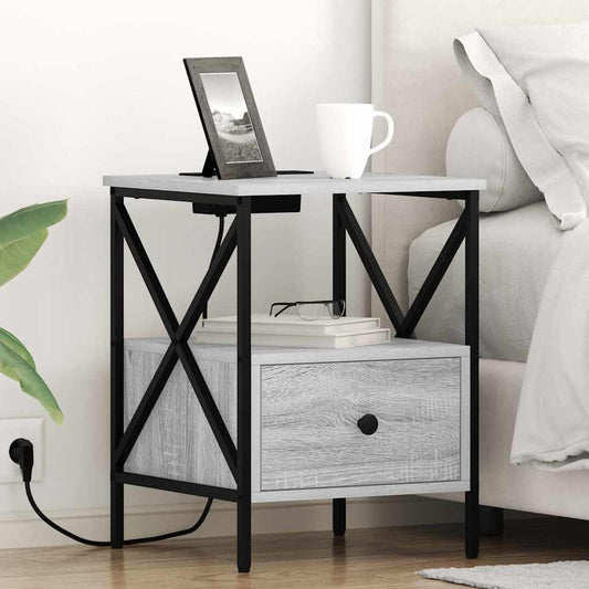Nattbord Sengbord Sonoma Grå 41.5 x 40.5 x 55 cm