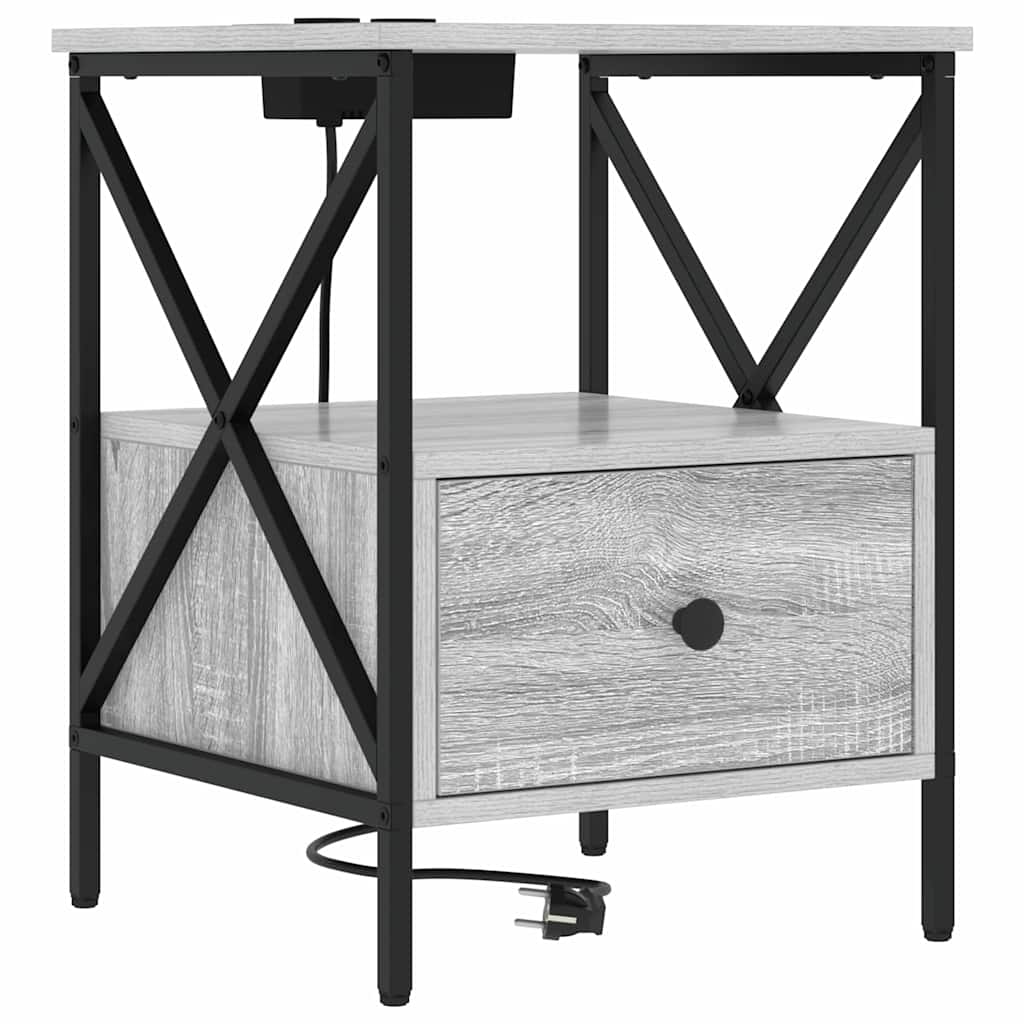 Nattbord Sengbord Sonoma Grå 41.5 x 40.5 x 55 cm