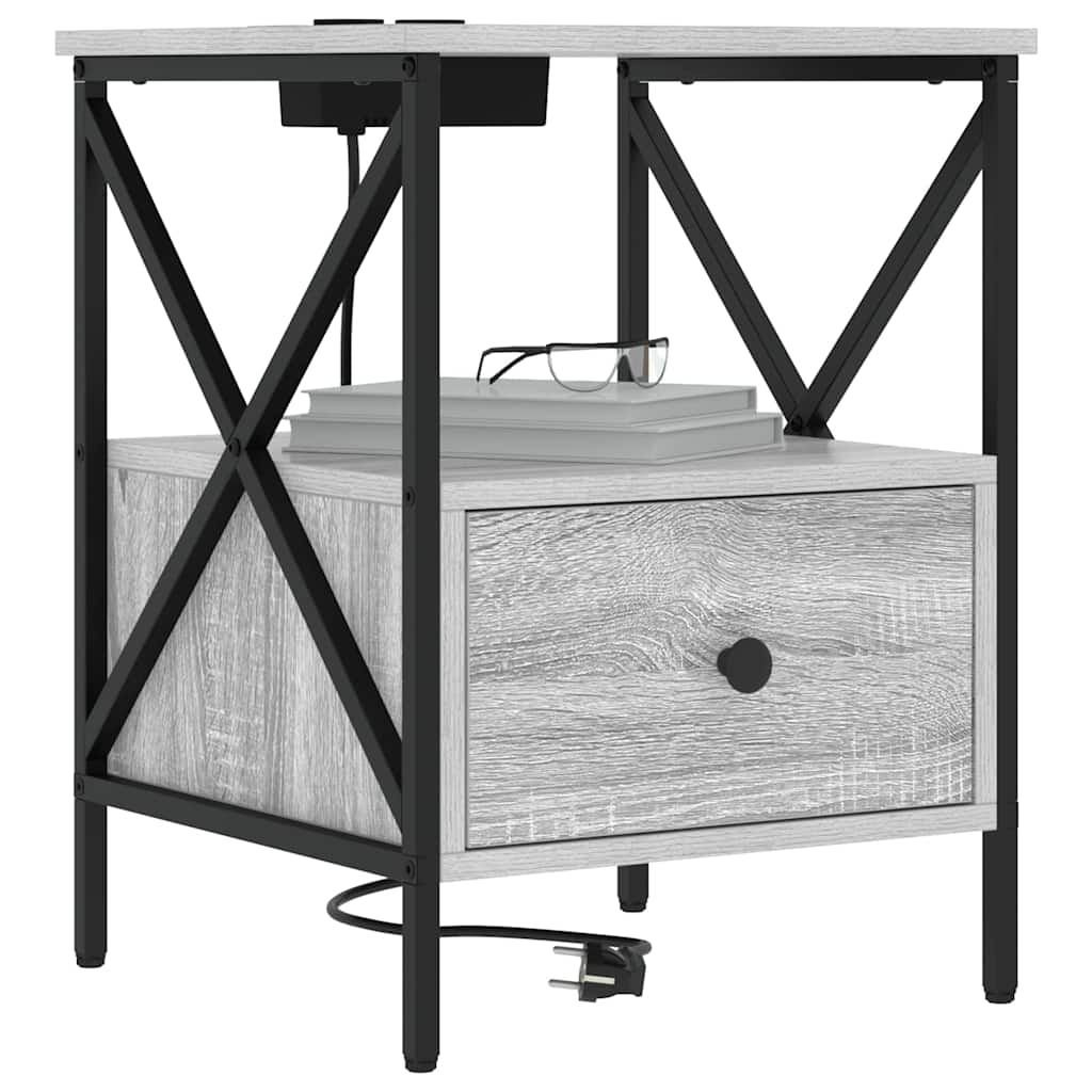 Nattbord Sengbord Sonoma Grå 41.5 x 40.5 x 55 cm