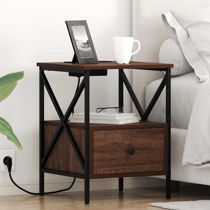 Nattbord Sengbord Brun Eik 41.5 x 40.5 x 55 cm