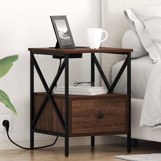 Nattbord Sengbord Brun Eik 41.5 x 40.5 x 55 cm