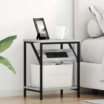 Nattbordskap 2 pcs Grå Sonoma 38 x 30 x 48 cm Konstruert tre
