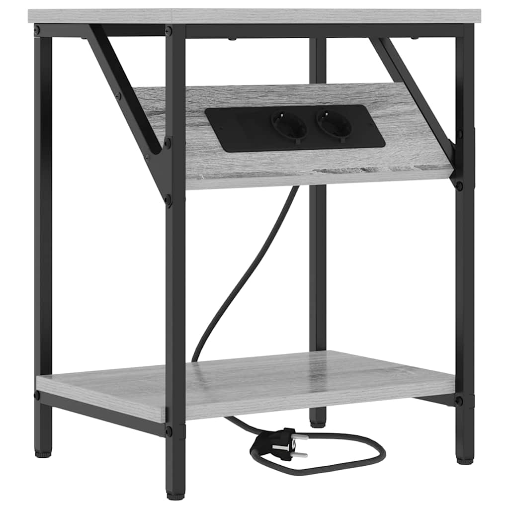 Nattbordskap 2 pcs Grå Sonoma 38 x 30 x 48 cm Konstruert tre