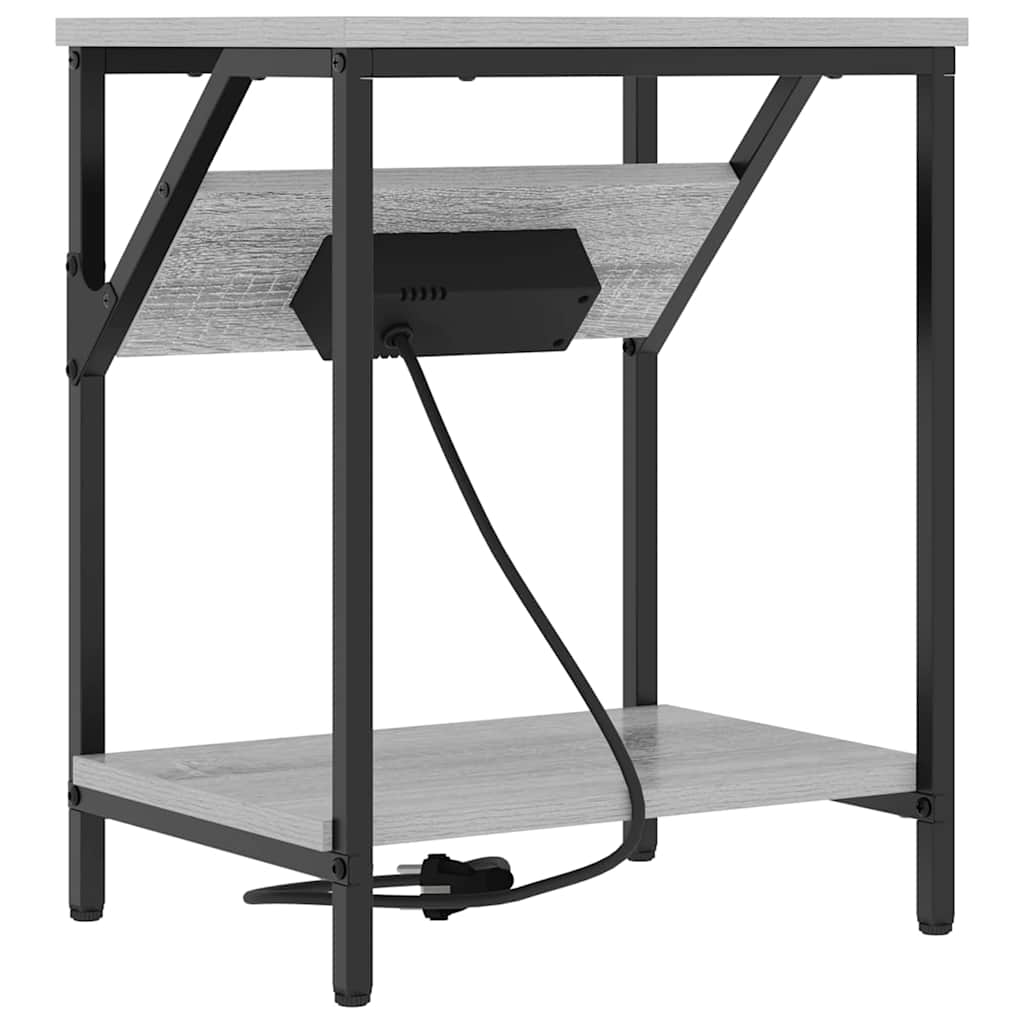 Nattbordskap 2 pcs Grå Sonoma 38 x 30 x 48 cm Konstruert tre